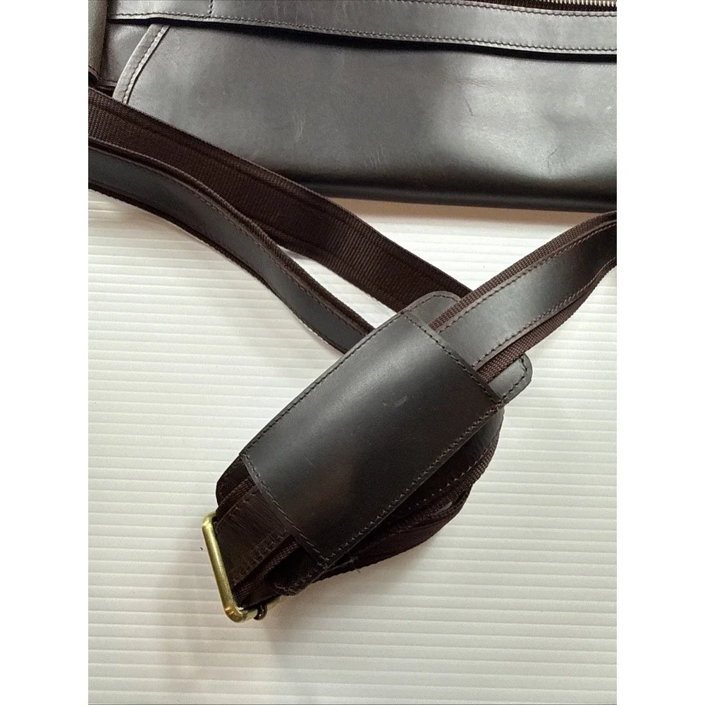 Rustic Town leather messenger Laptop Shoulder bag Brown 16x13x3.5